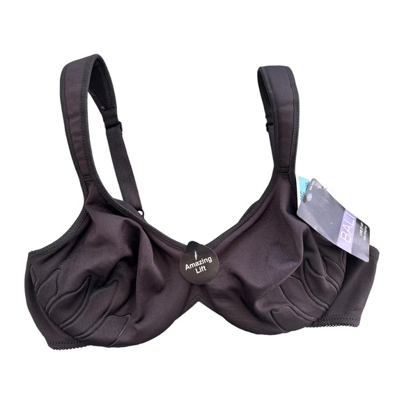 Bali NEW Live It Up Seamless Underwire Bra Petal Pattern Black Size 36C - Picture 8 of 16